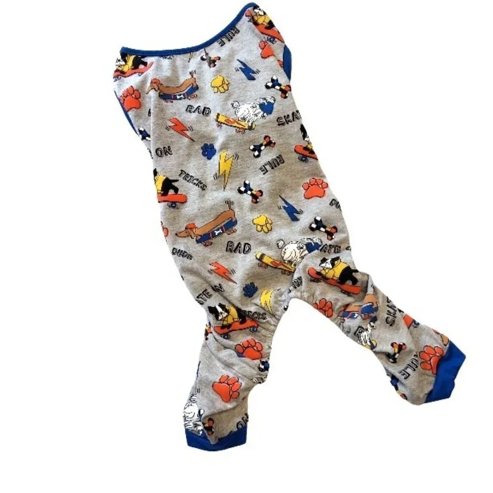 Unbranded Blue/Gray Graphic Doggie Pajamas